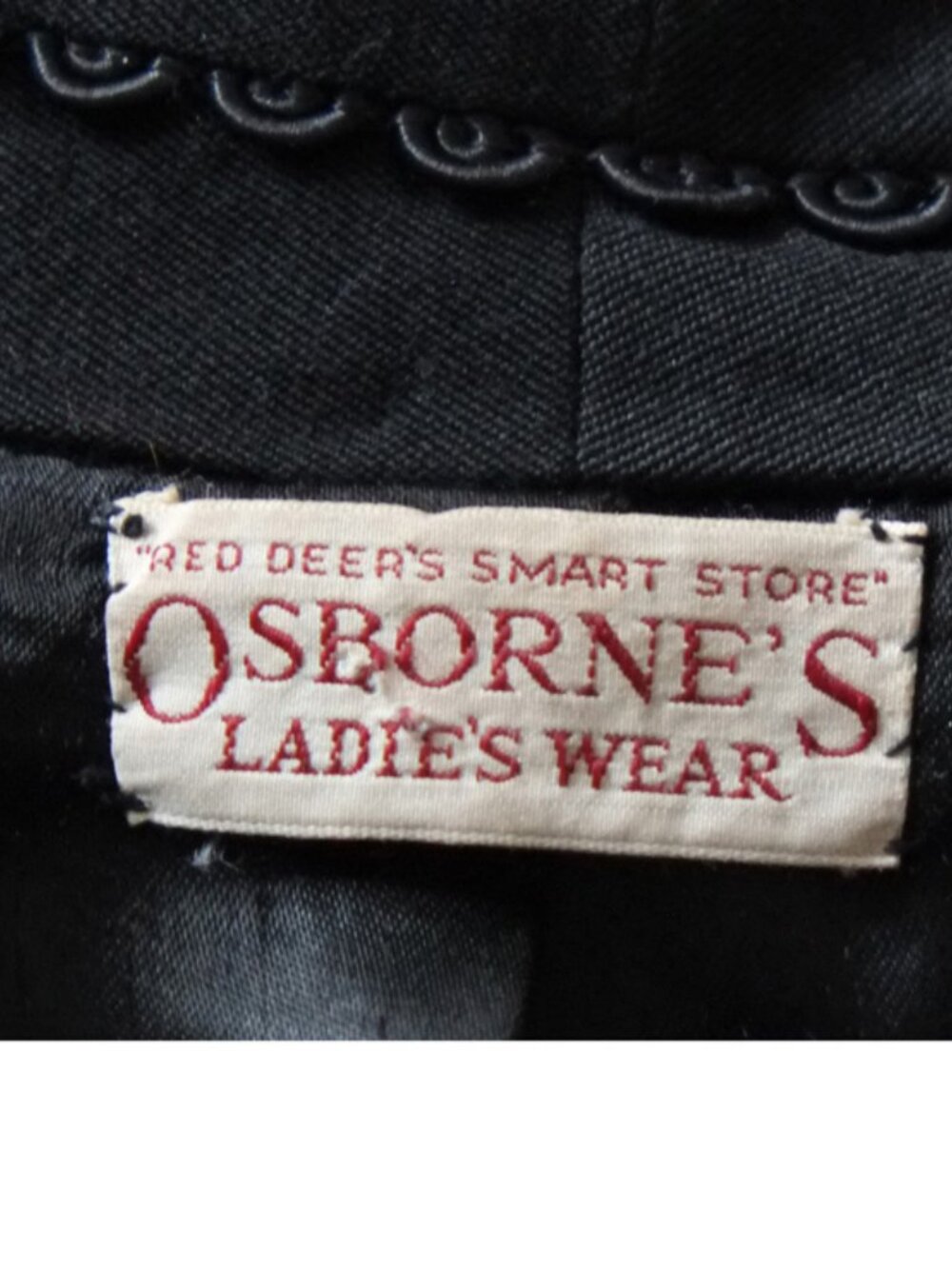 RARE c. 1940 black Saltaire swing coat w/ ribbon detail - Picture 12 of 16